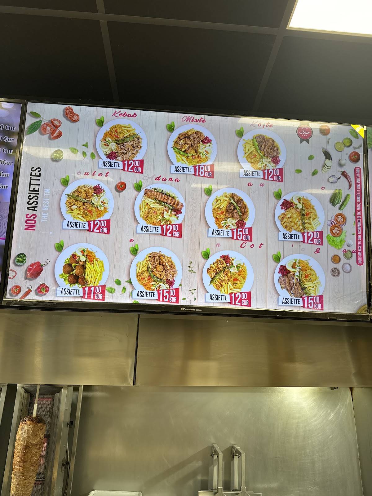Menu de Zelal Kebab Rennes