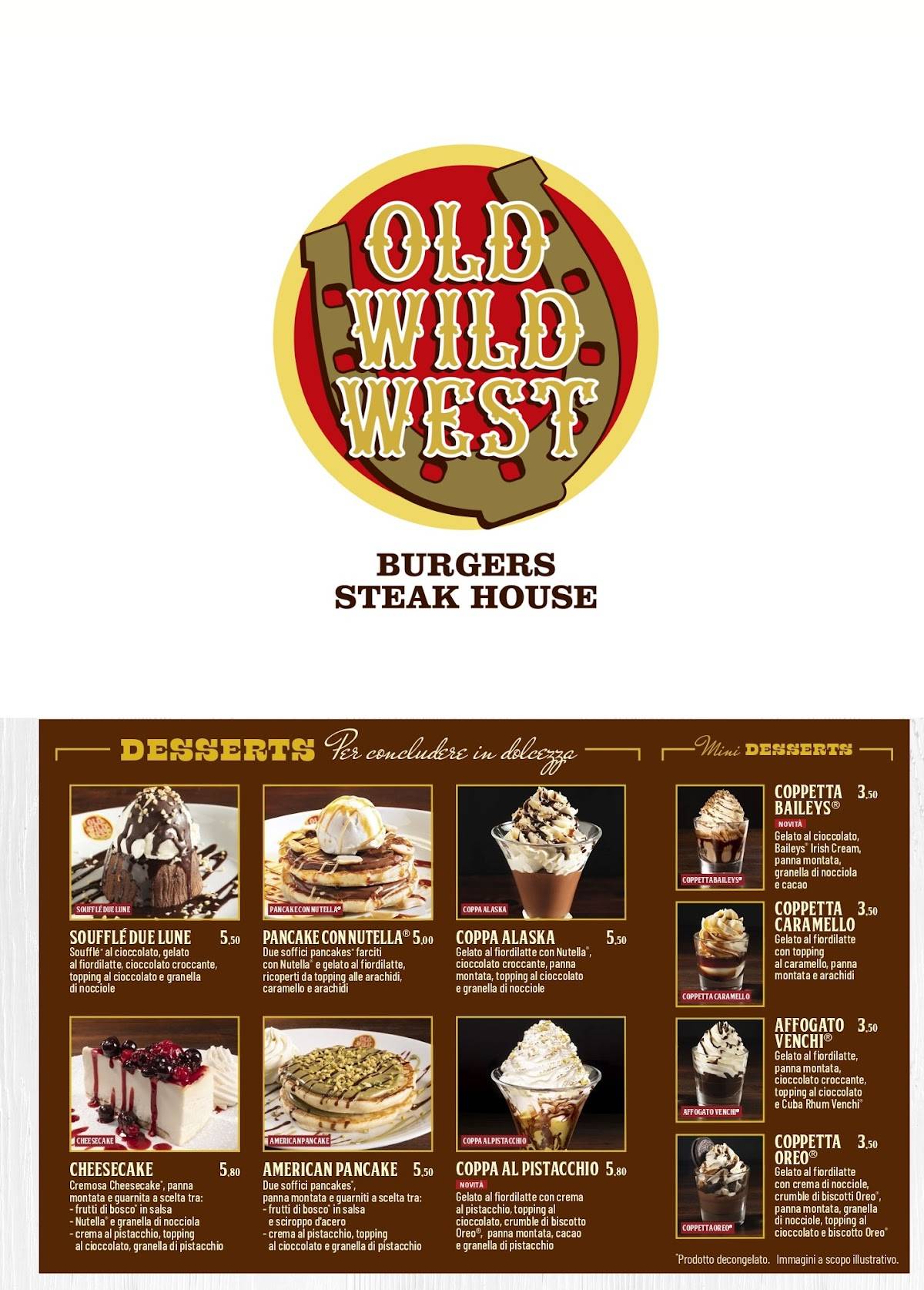 Menu di Old Wild West - Rescaldina 
