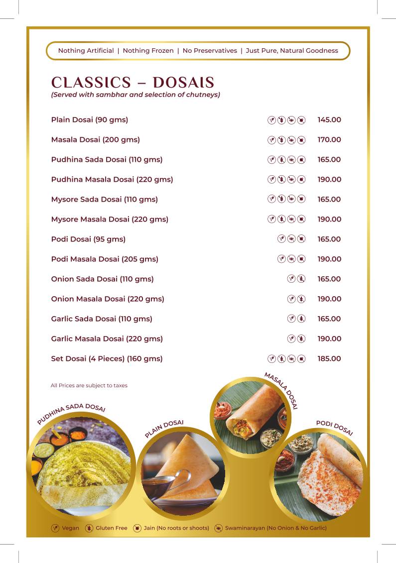 22nd Parallel menu