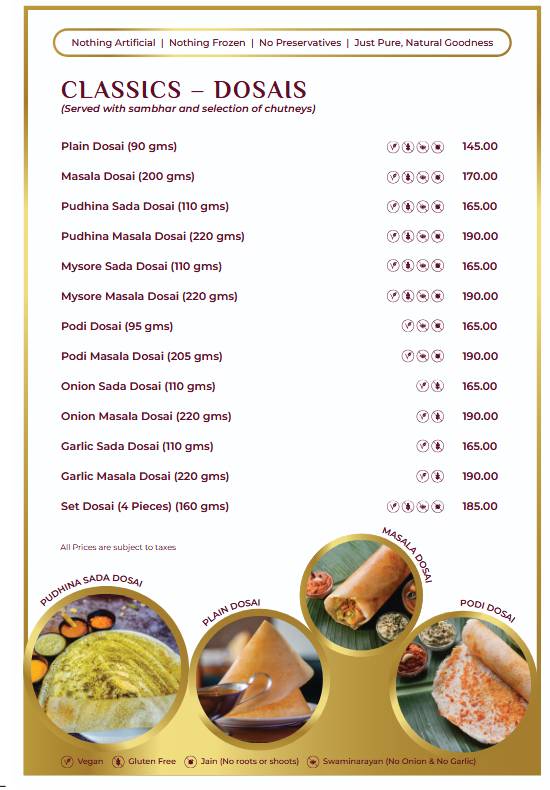 22nd Parallel menu