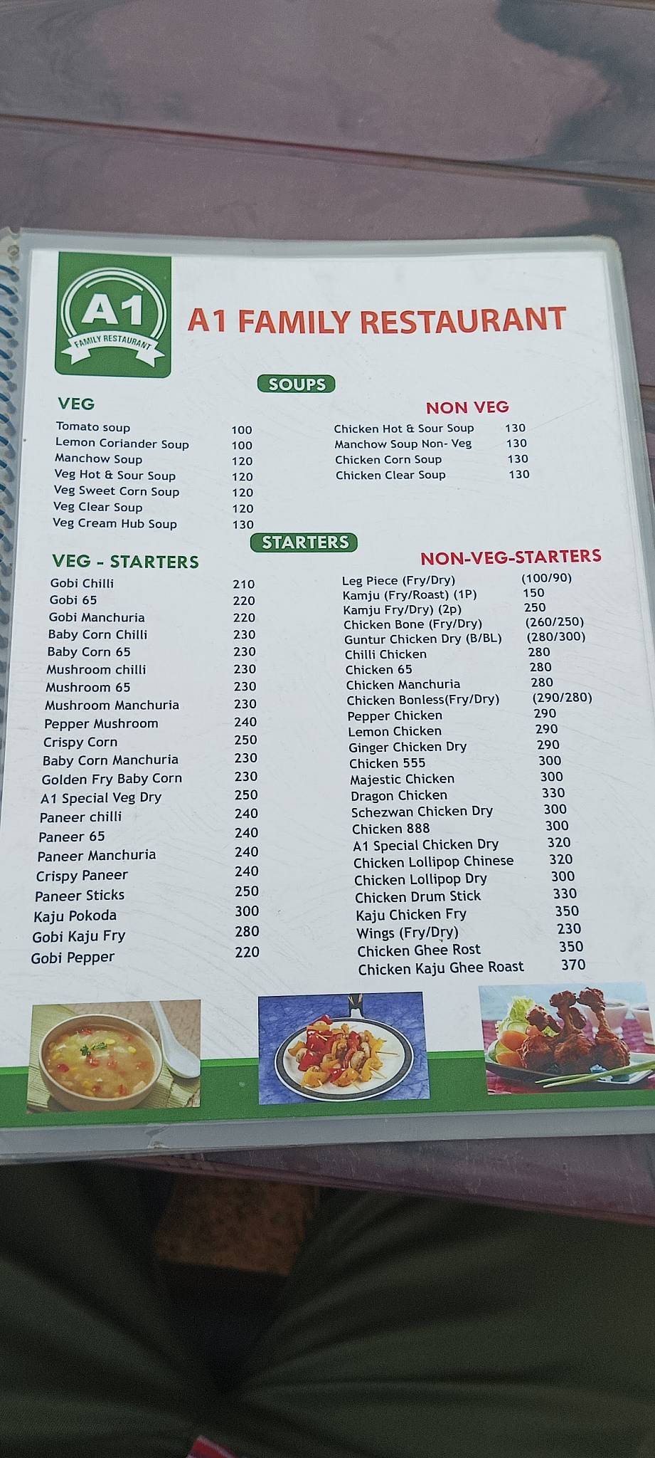 A1 FAMILY RESTAURANT menu
