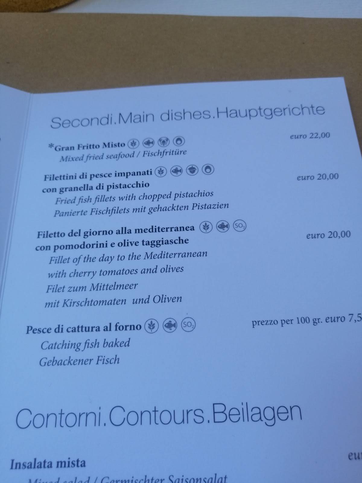 Menu di Alla Sorgente 