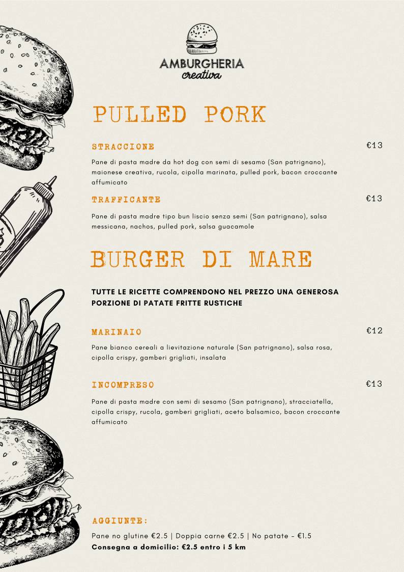 Menu di Amburgheria Creativa Forlì 