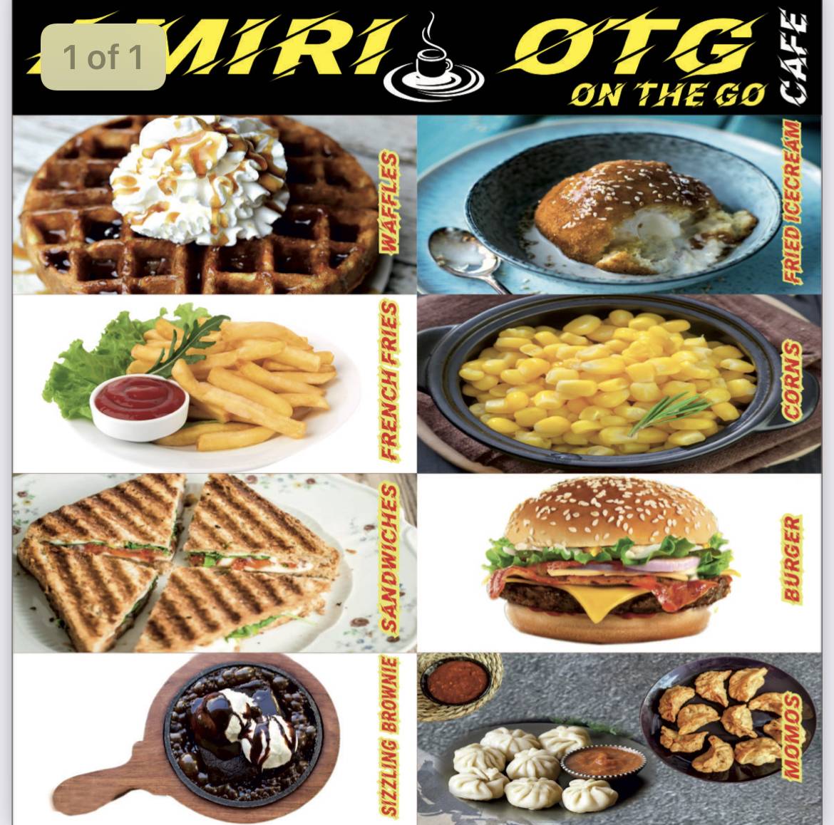 Amiri Cafe OTG (On The go) menu