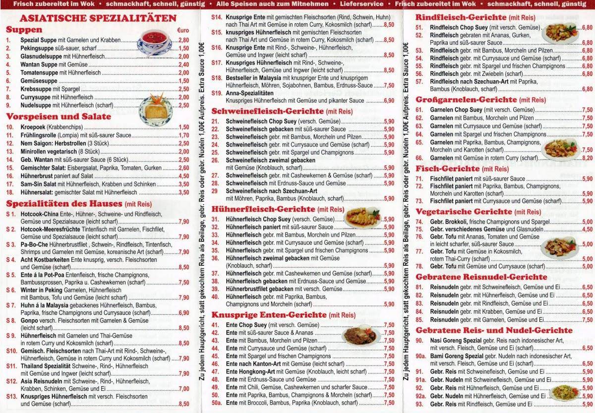 Anna Hoang - China Thai Bistro Spezialitäten Speisekarte von Anna Hoang - China Thai Bistro Spezialitäten restaurant