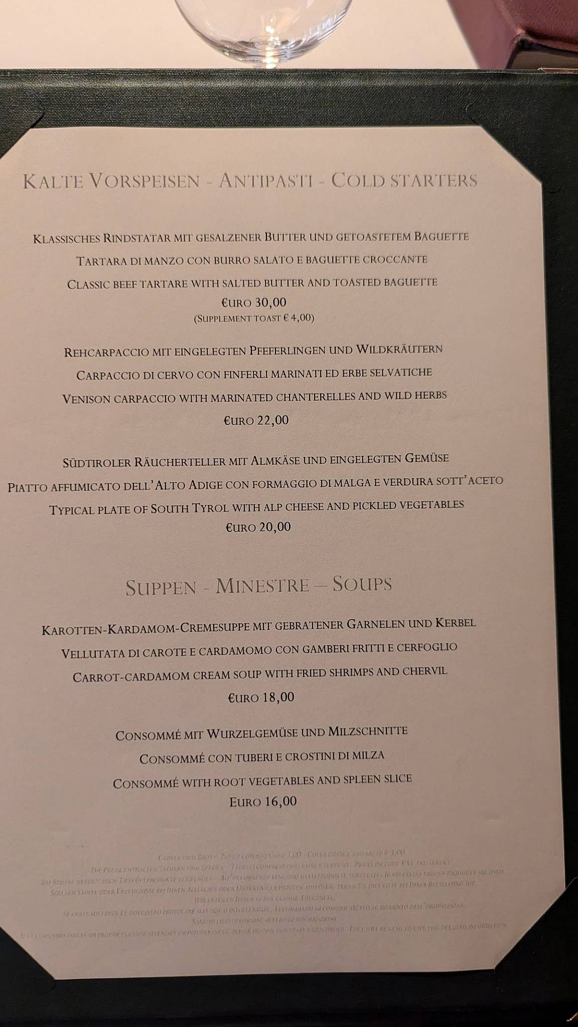 Menu di Restaurant Apostelstube 