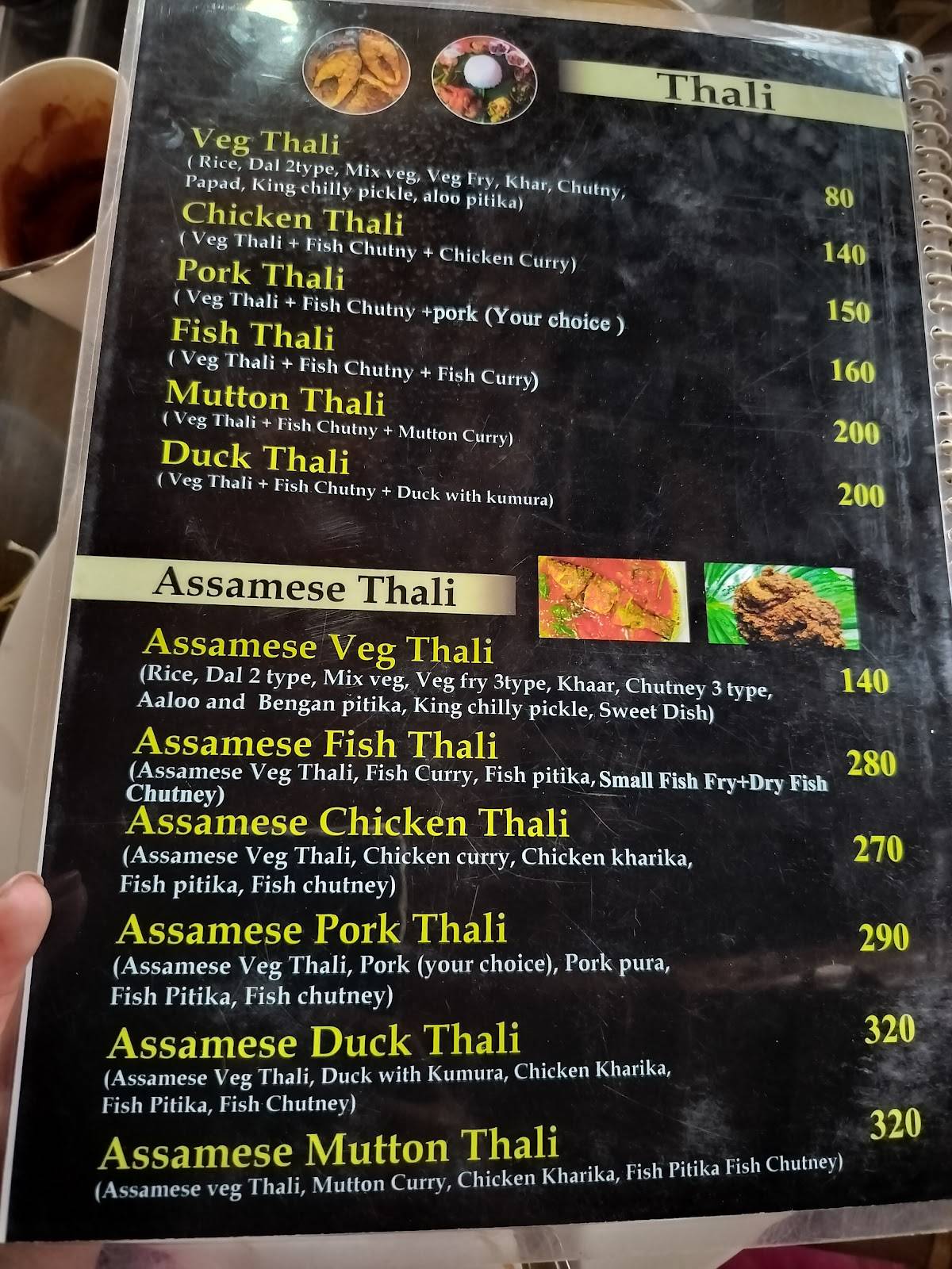 Assam Kitchen menu