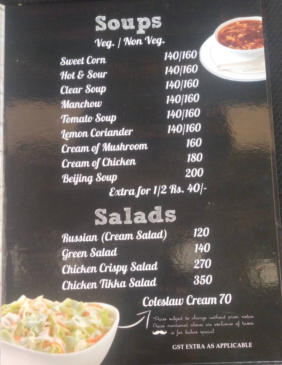 Baba's Veg & Non Veg Restaurant menu