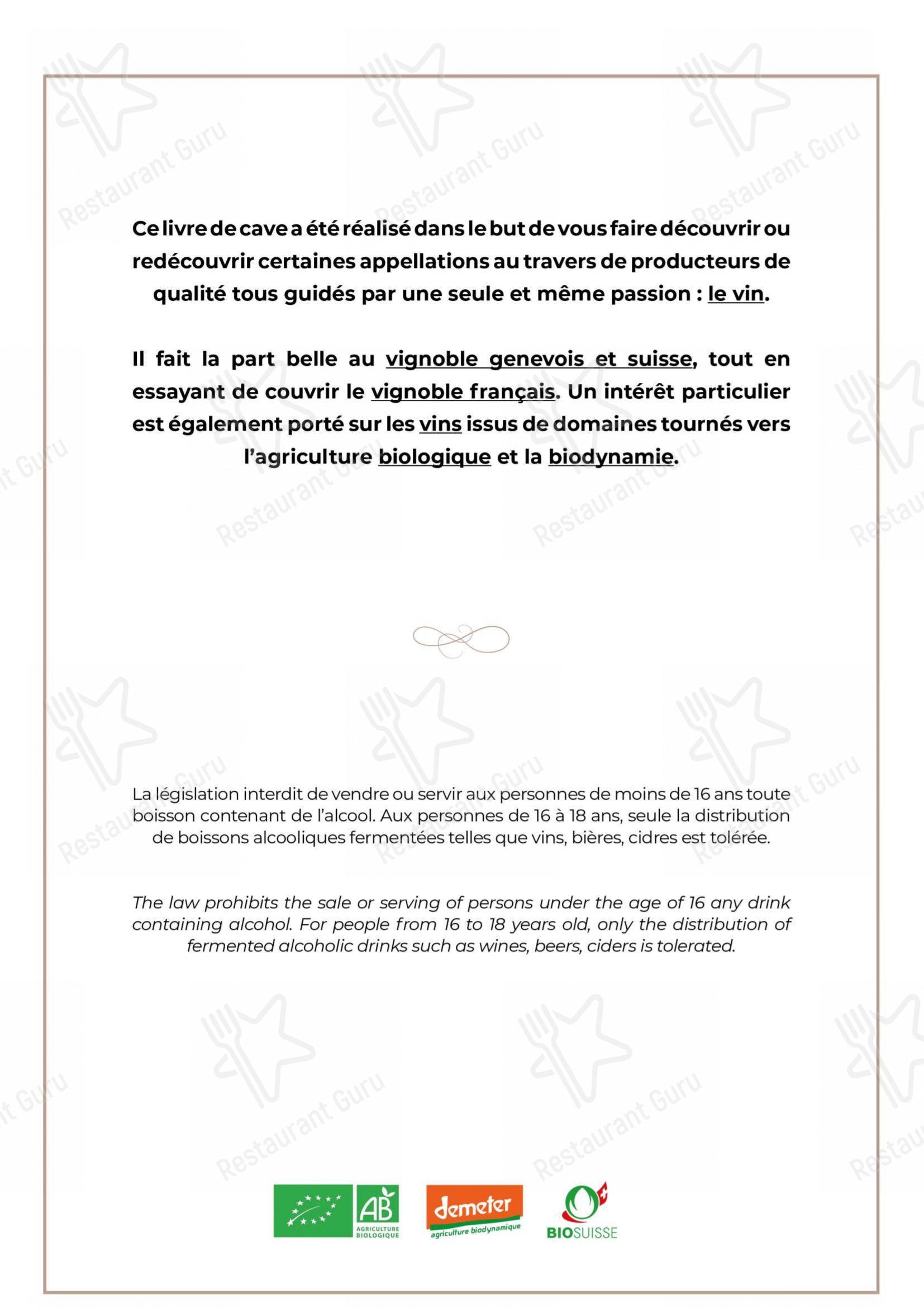 Menu di Restaurant Balila - Основное меню