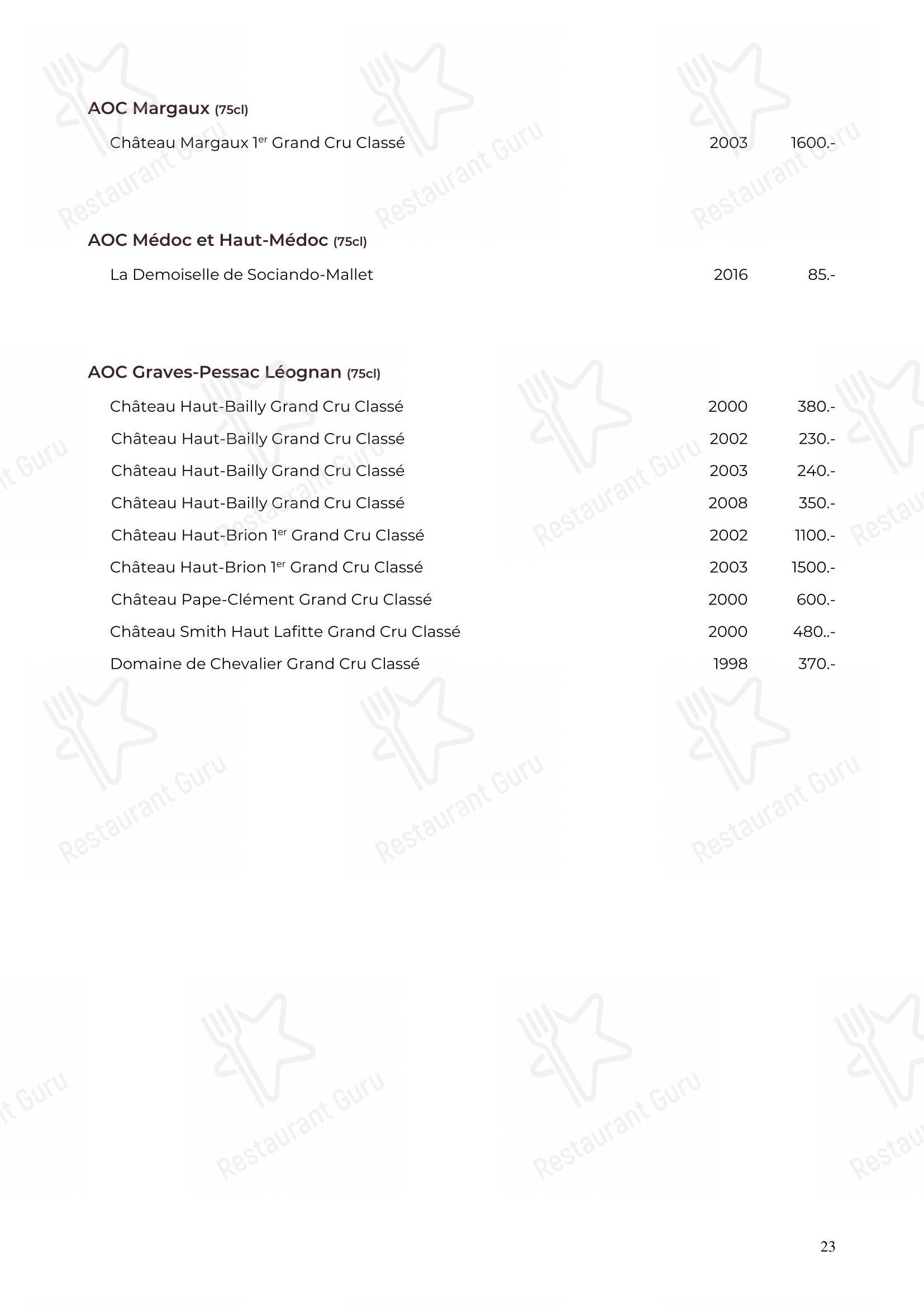 Menu di Restaurant Balila - Основное меню