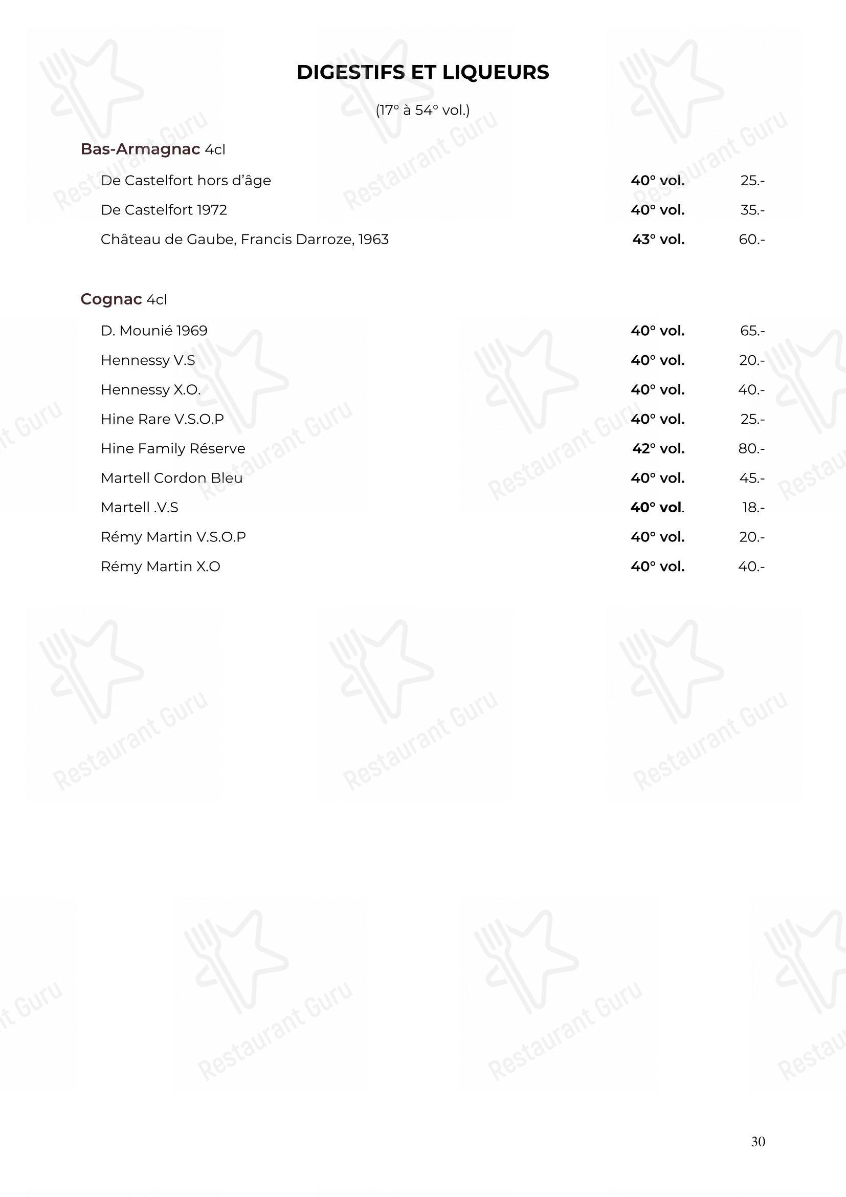 Menu di Restaurant Balila - Основное меню