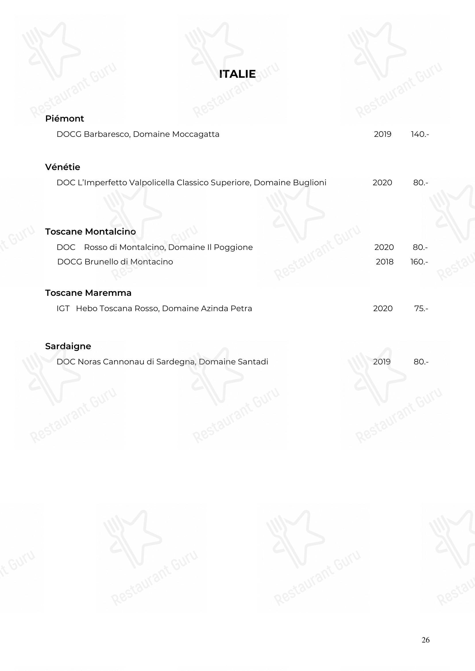Основное меню per Restaurant Balila in Ginevra