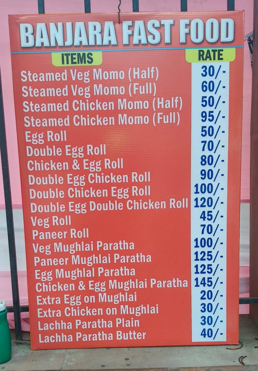 Banjara Fast Food menu