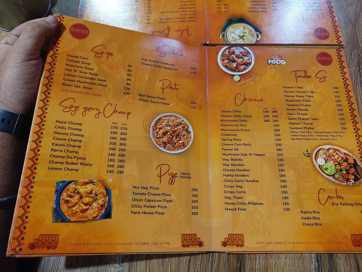 Bansi Pure Veg menu