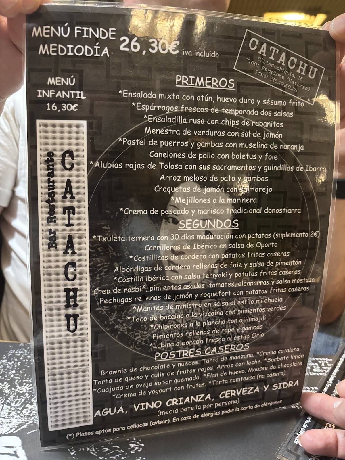 Menu at Bar Catachu, Pamplona