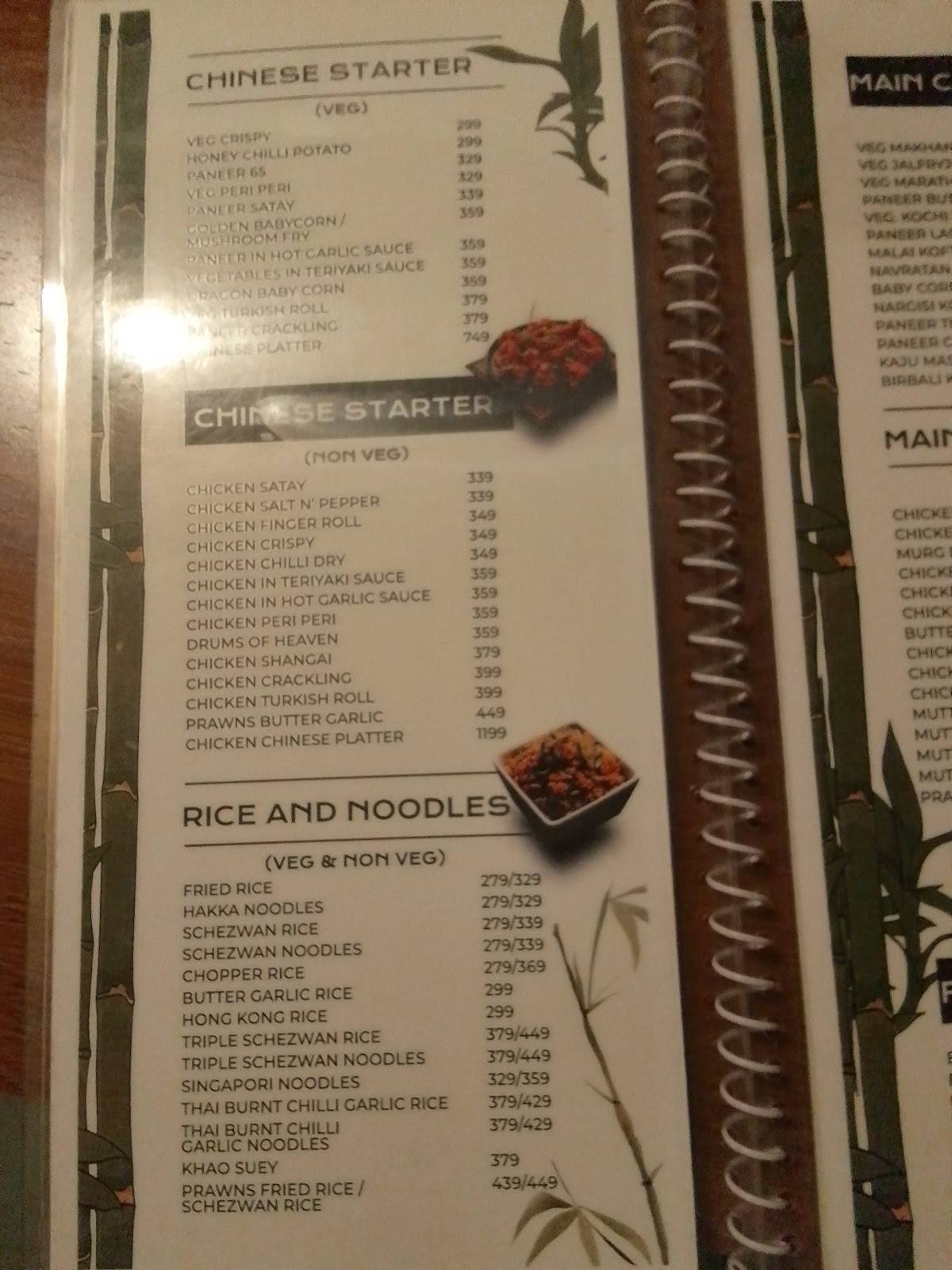 Baracco Alfresco. Bar. Banquets Multi Cuisine Restaurant menu