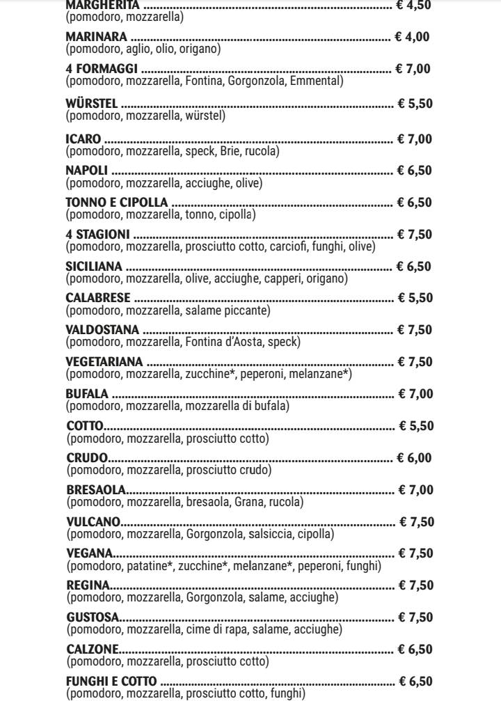 Menu di Barbapizza 