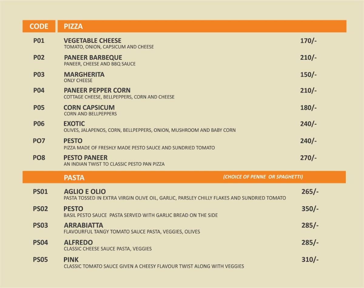 Bellpepper Restaurant menu