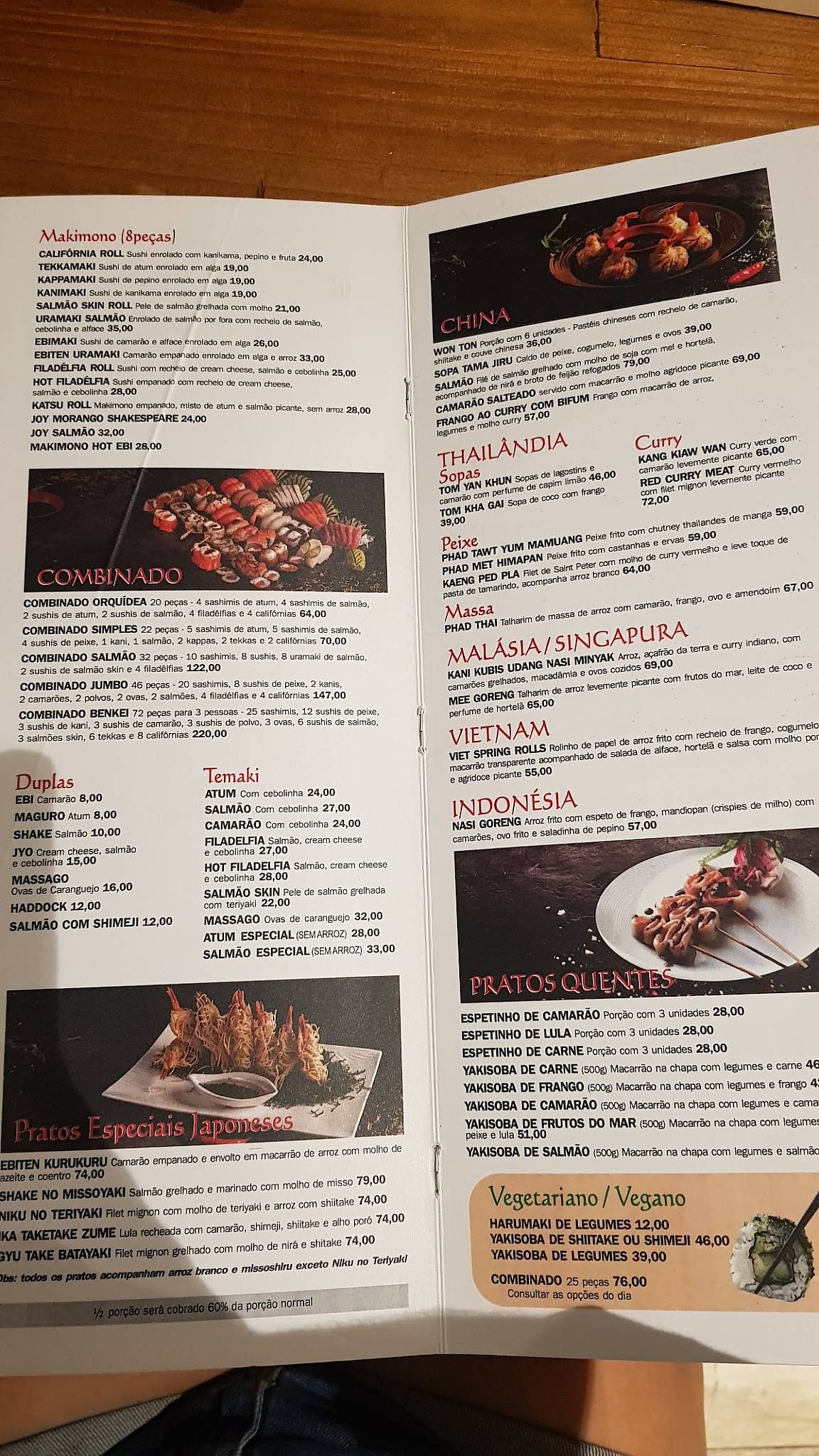 Benkei Asiático cardápio