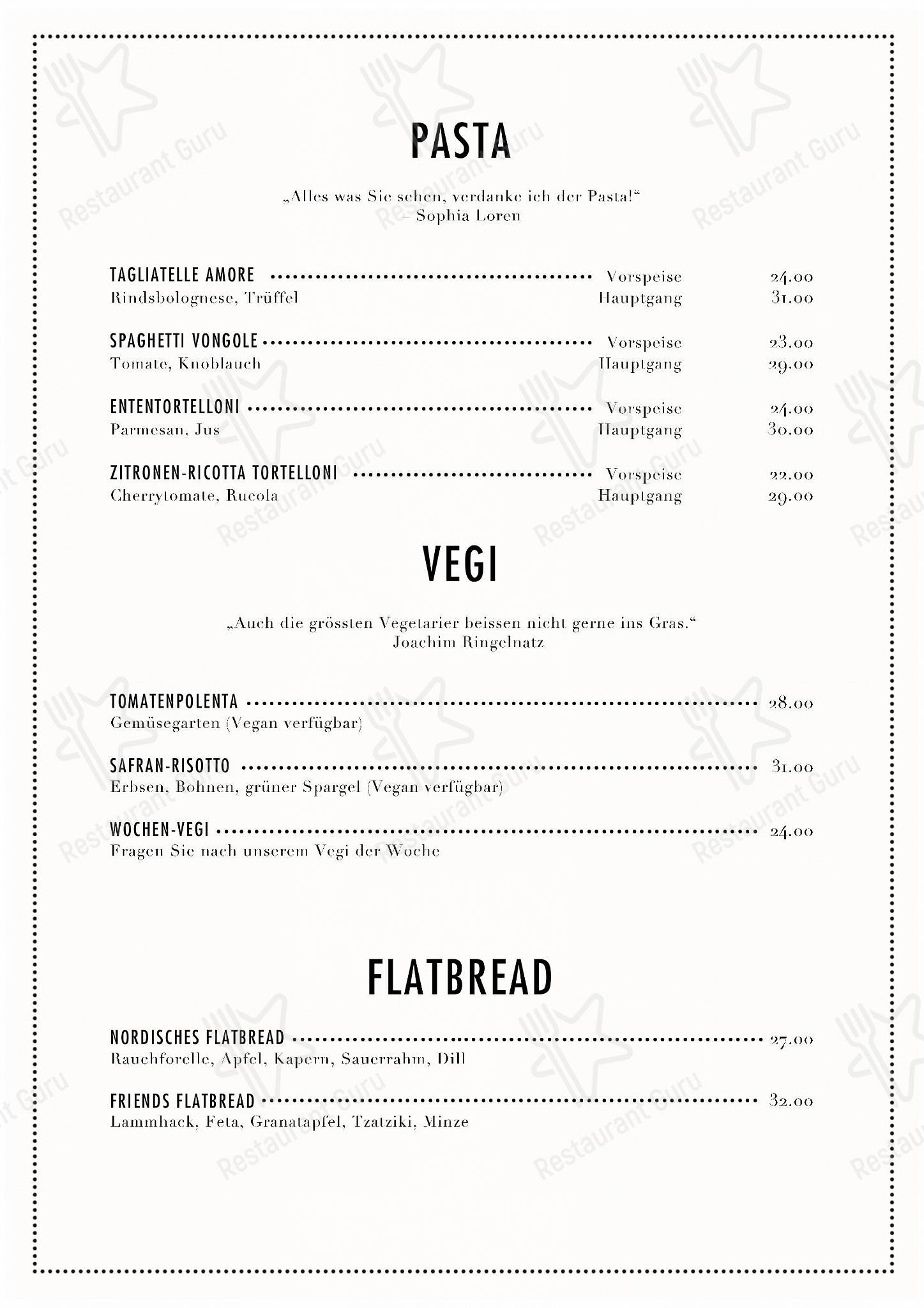 Menu per Blaue Ente pub & bar