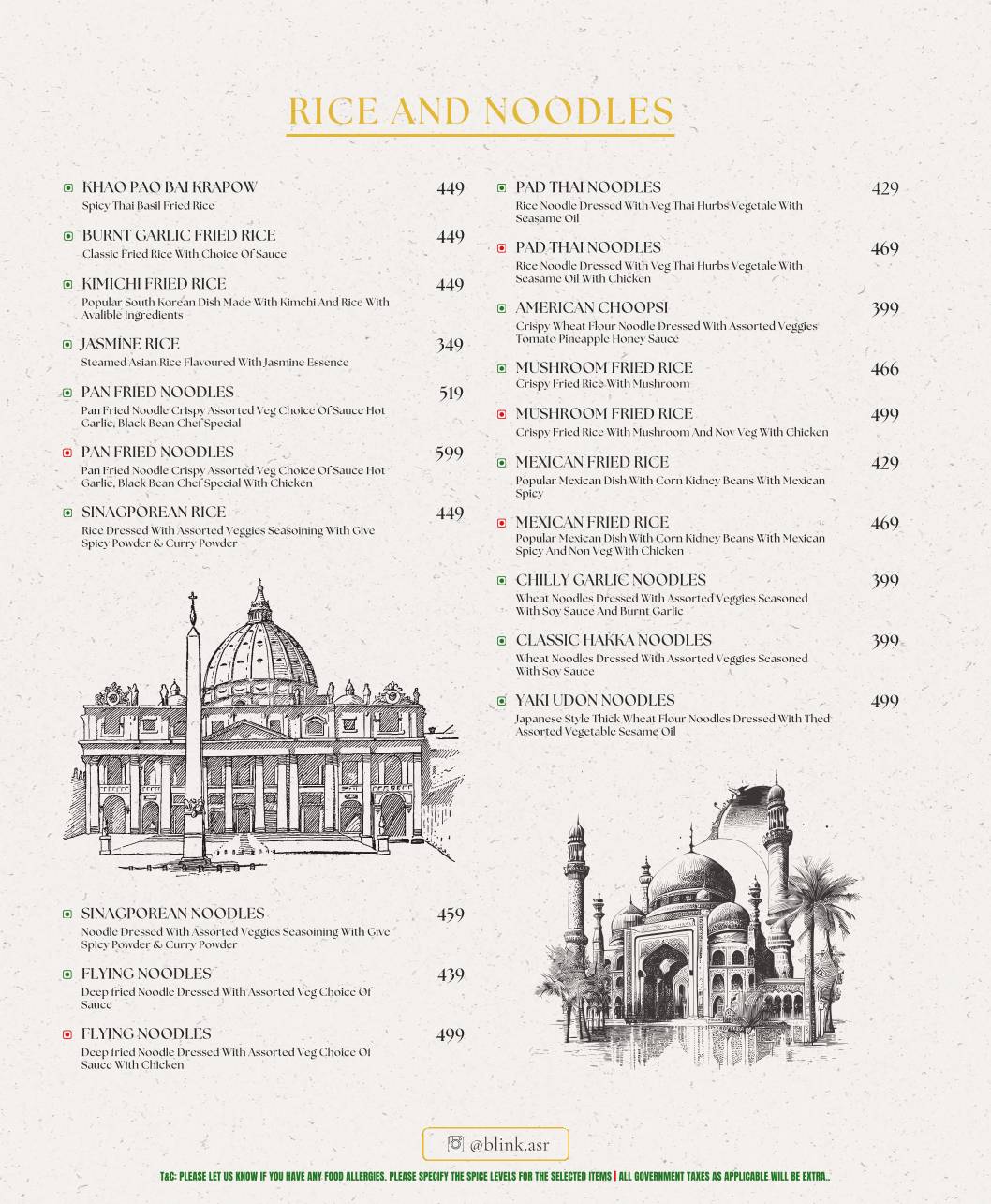 Blink Teppanyaki, Sushi, Multi Cuisine Restaurant menu