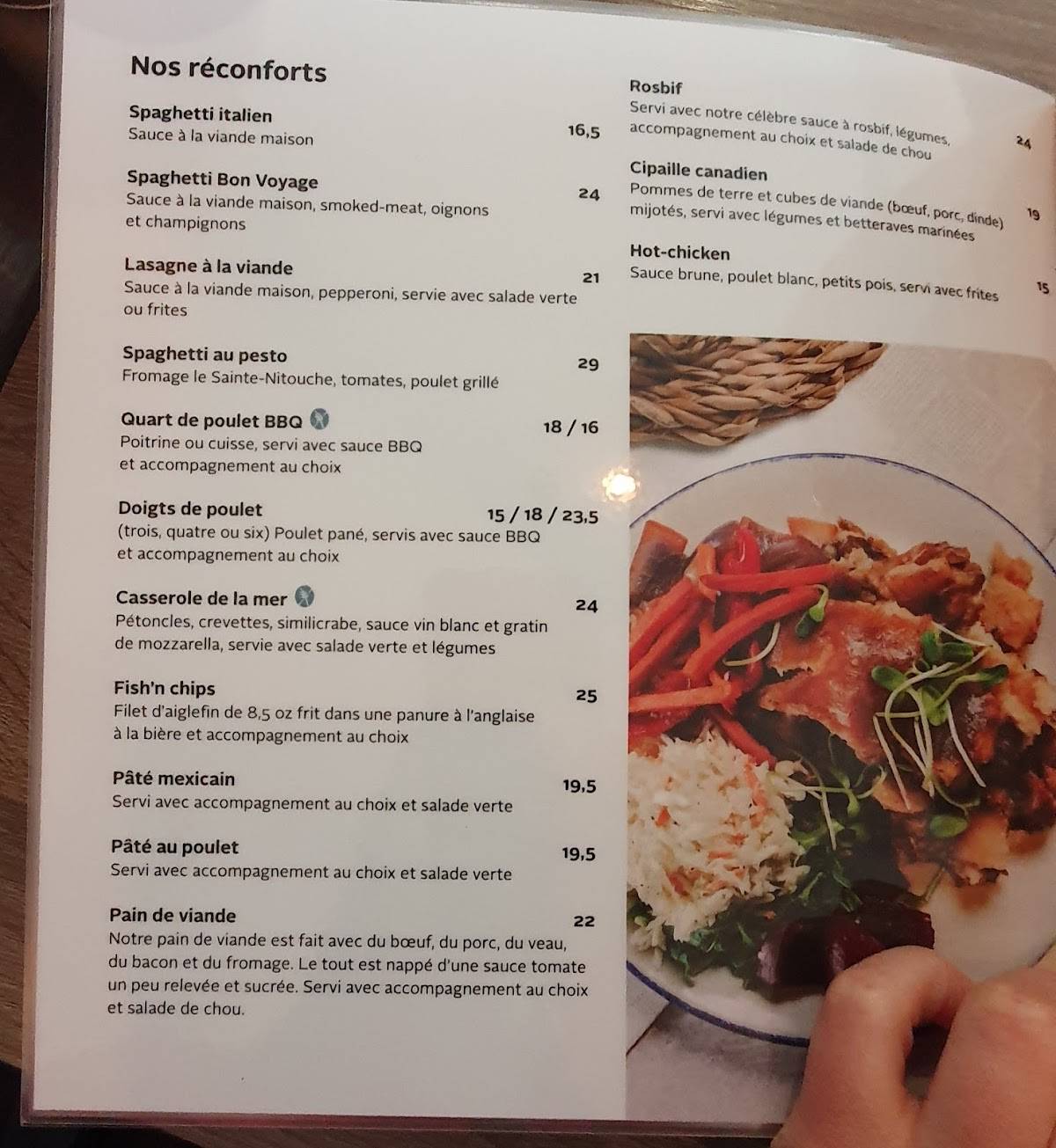 Menu de Restaurant Bon Voyage