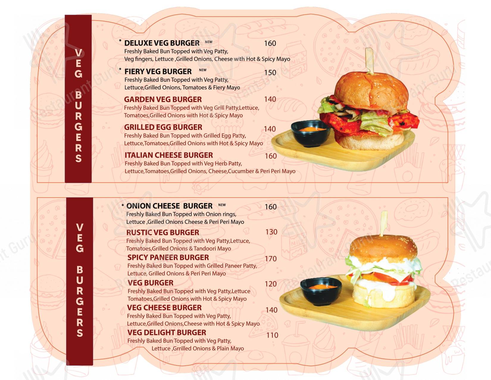Boss of Burgers (BOB) menu