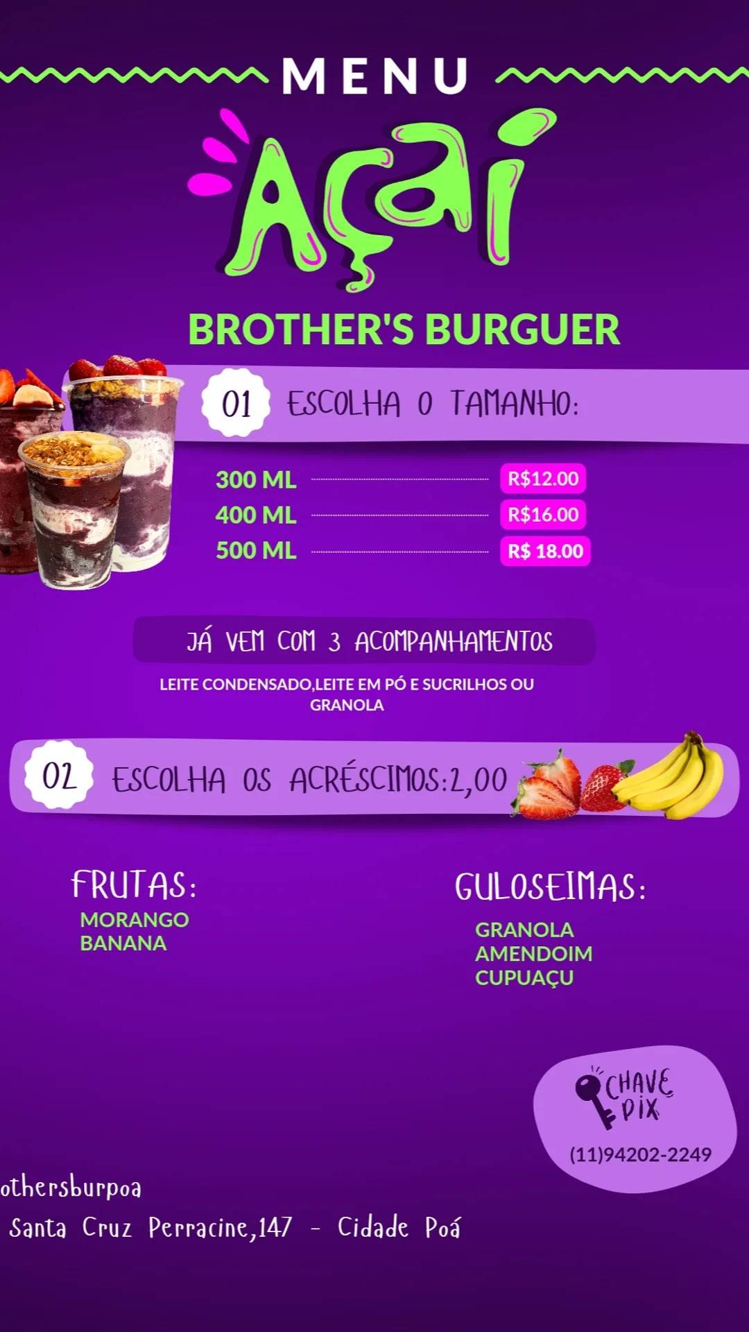 Brother's Burguer cardápio