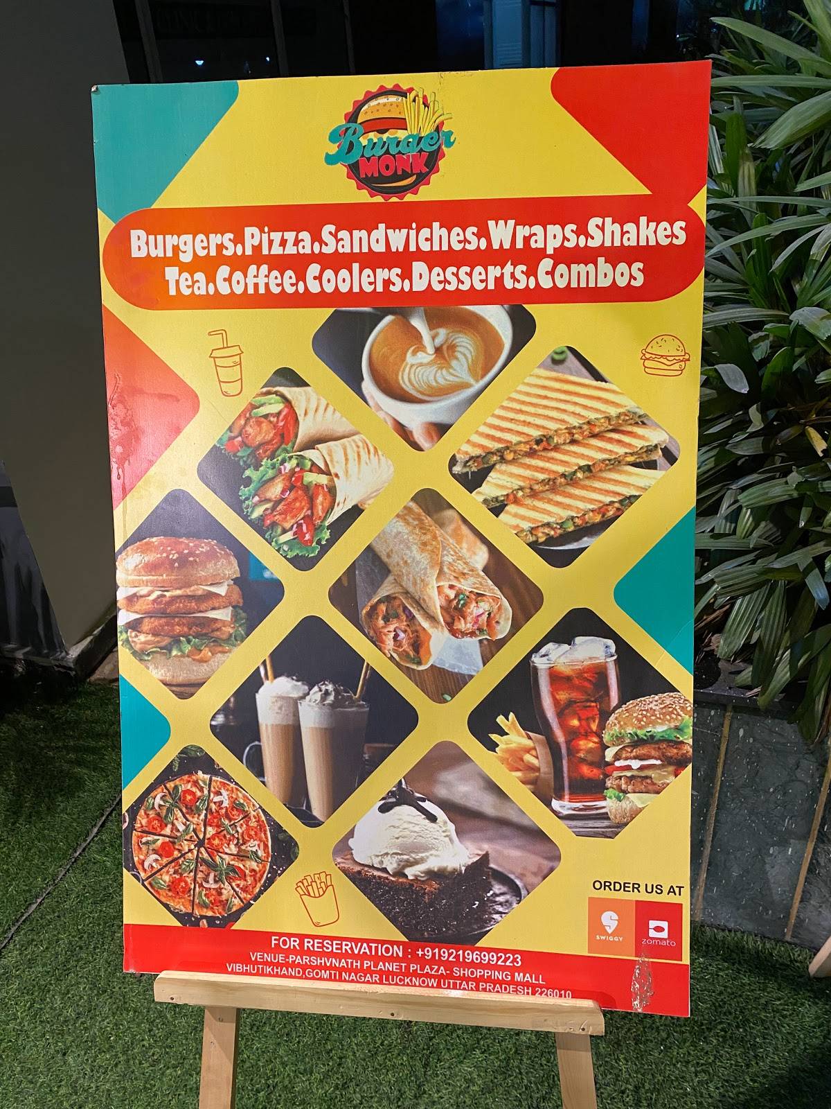 Burger Monk menu