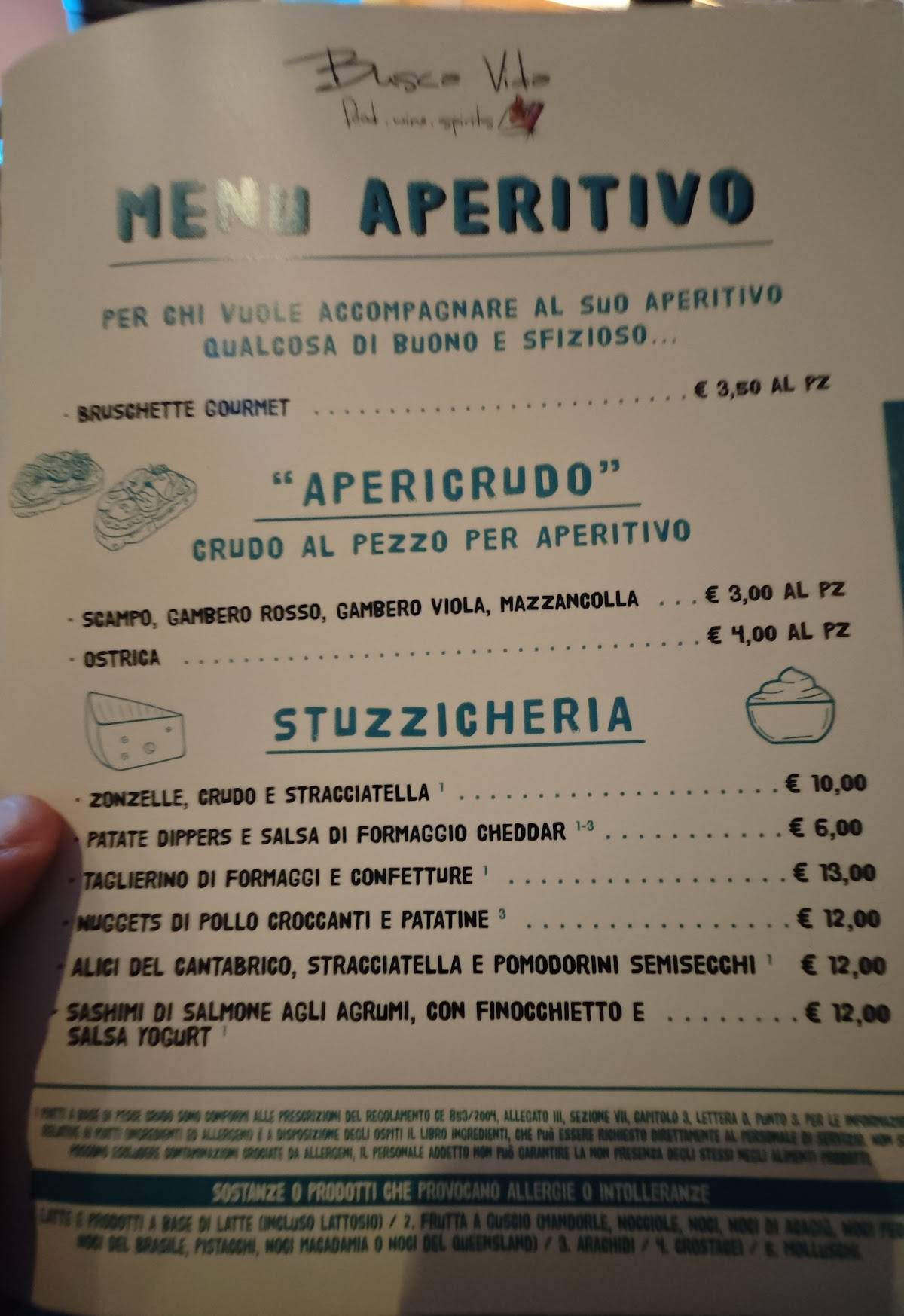 Menu de Busca Vida Ristorante & Cocktail Bar