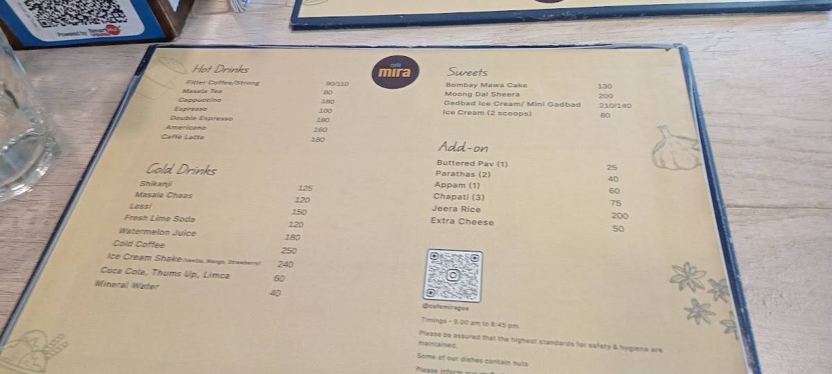 Café Mira menu