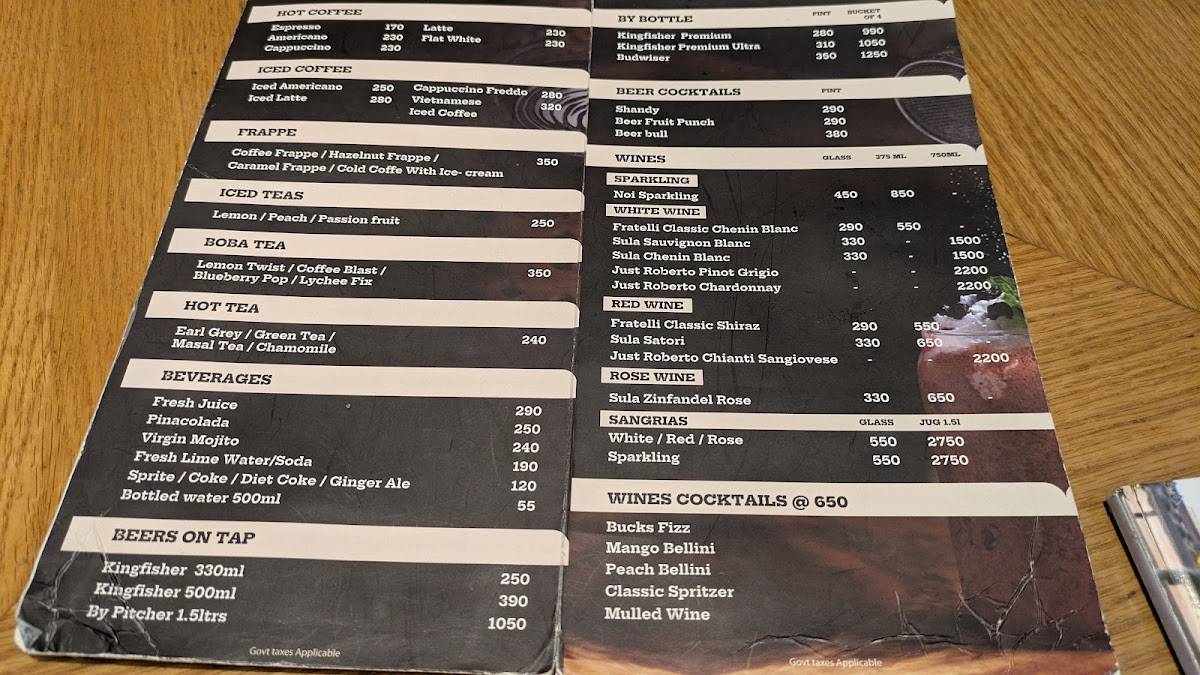 Caffé Allora menu