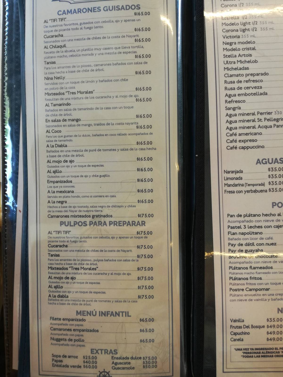 Carta del restaurante Campomar Chapalita, Guadalajara, San Dionisio 33
