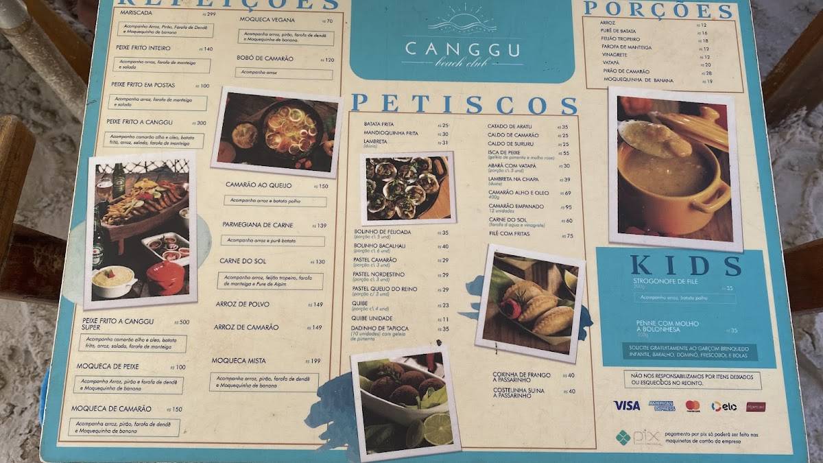 Canggu Beach Club cardápio