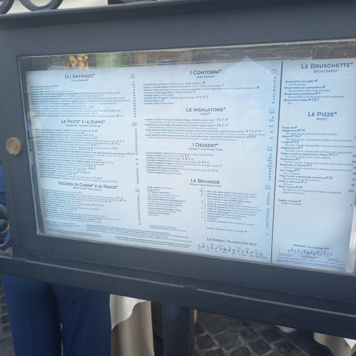 Menu di Canova Piazza del Popolo 