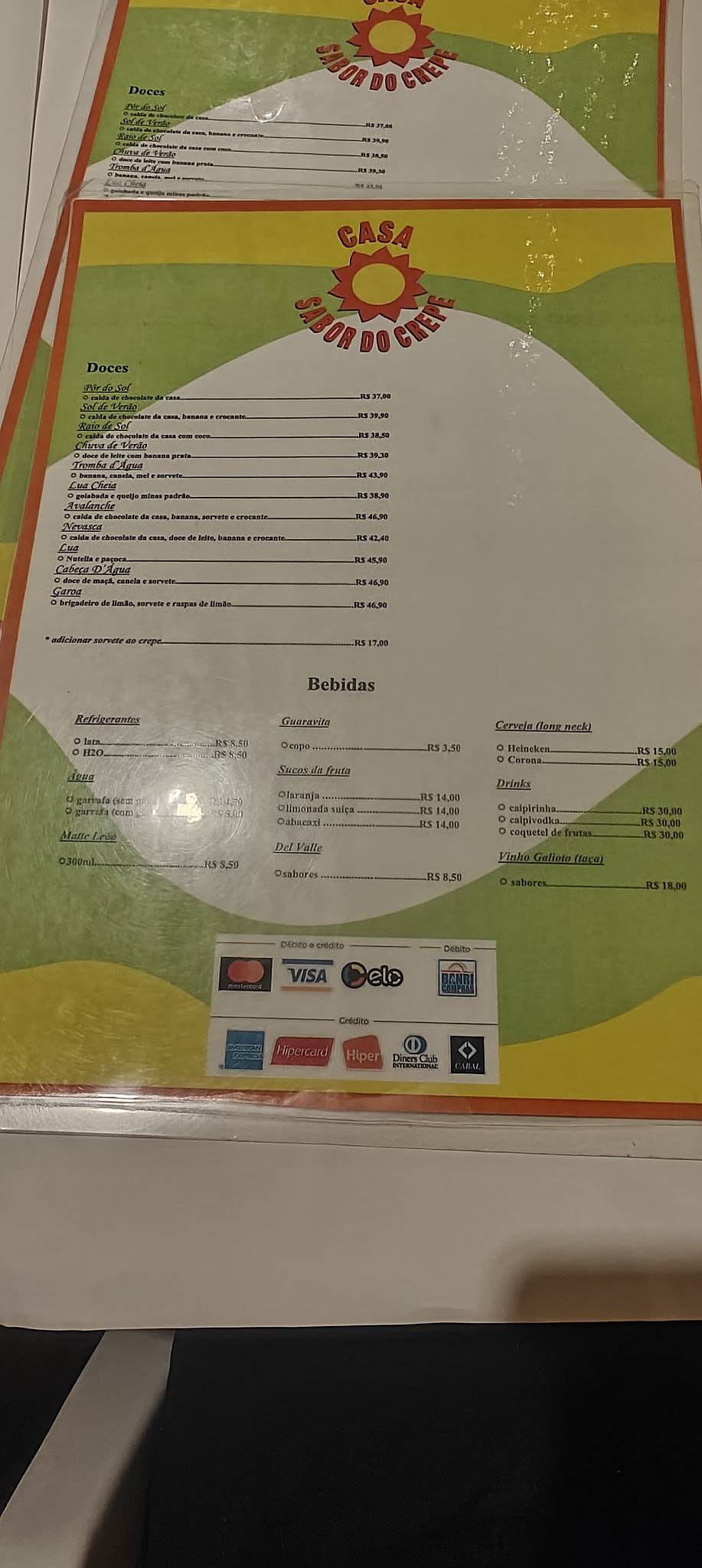 Casa Sabor do Crepe cardápio
