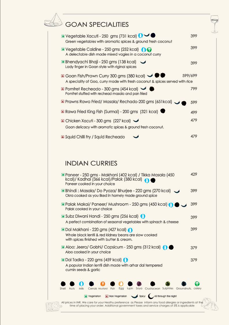 Casa Varca menu