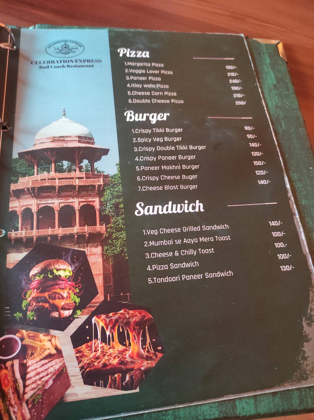 Celebration Express The Rail Coach Restaurant menu