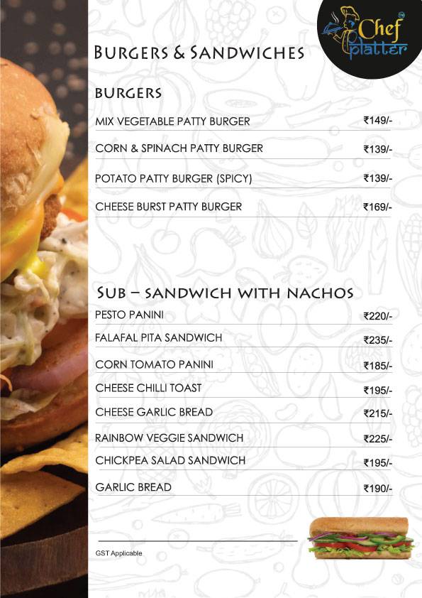 Chef Platter Bandra's Veg Family Restaurant menu