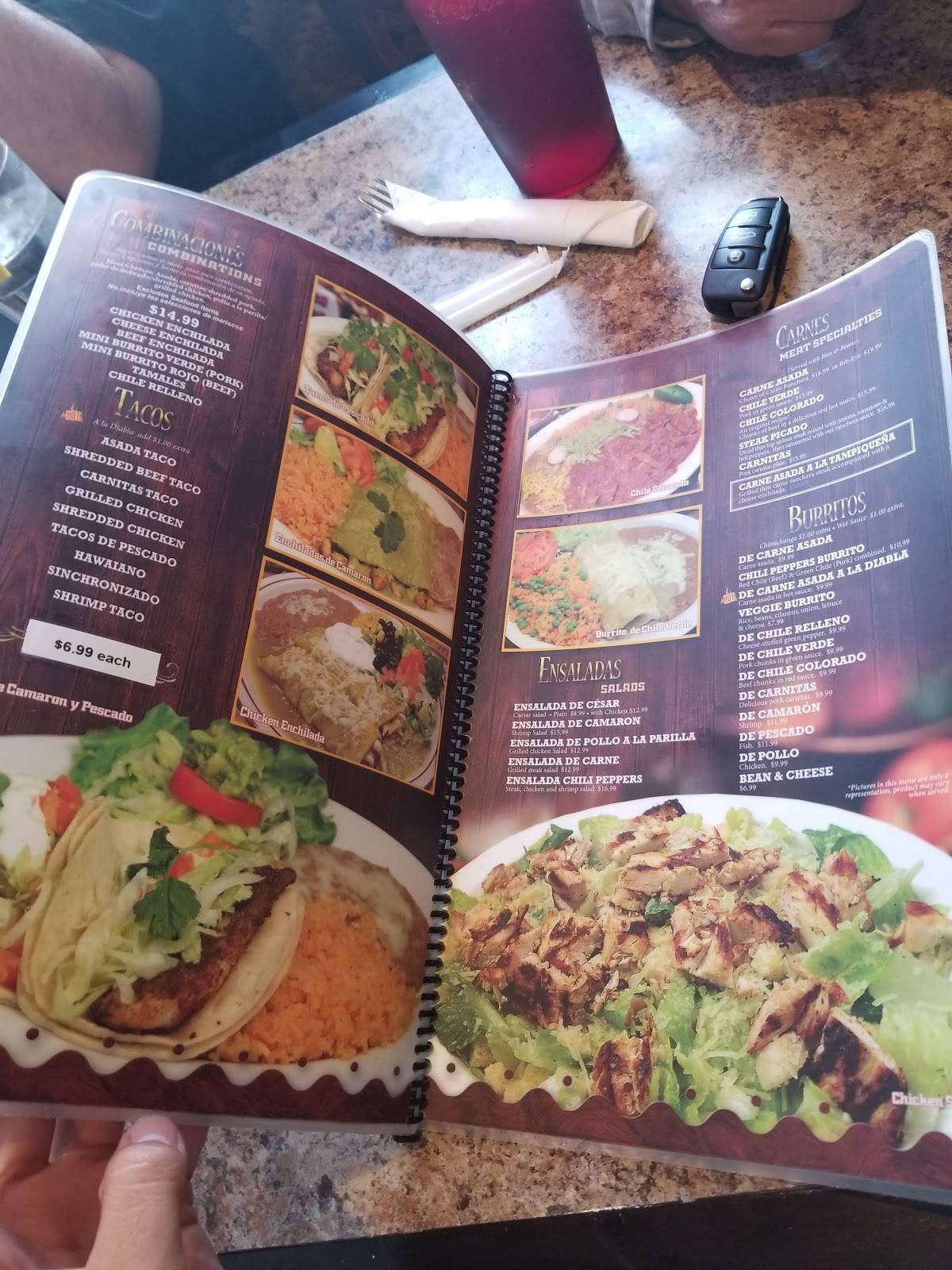 Menu at Chili Peppers Mexican Restaurant & Seafood, Camarillo, Las Posas Rd