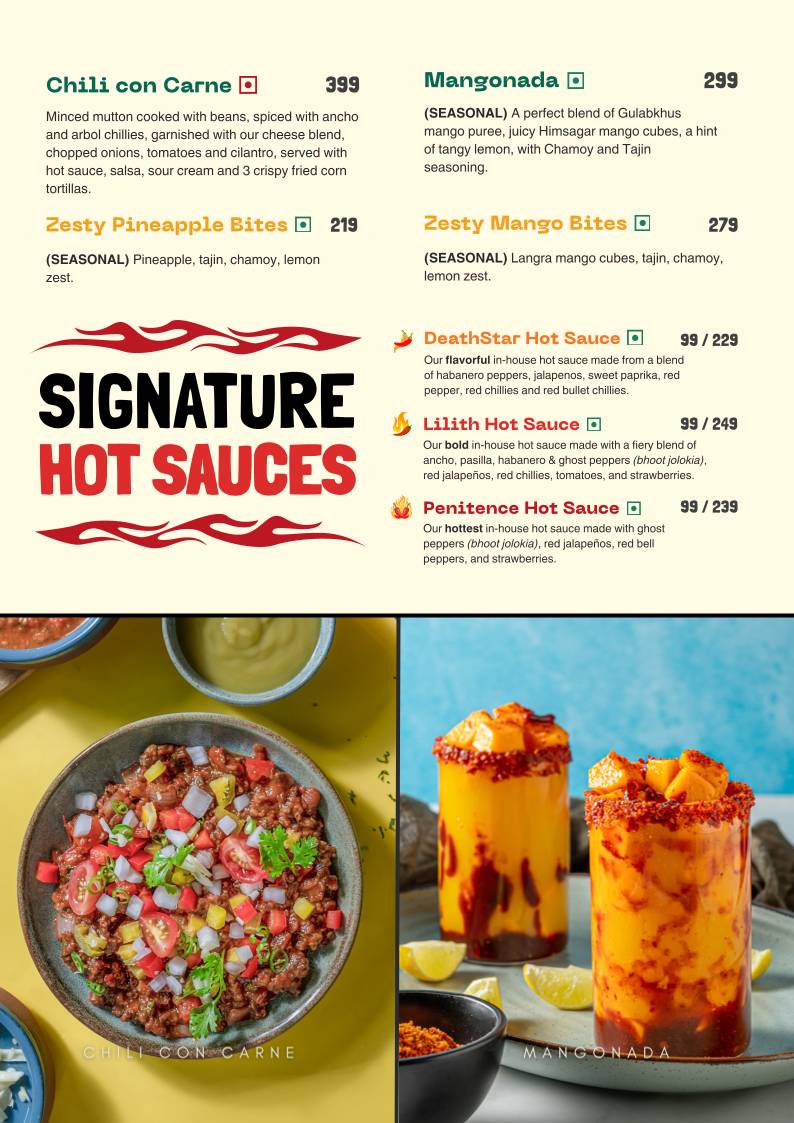 Chimichanga menu