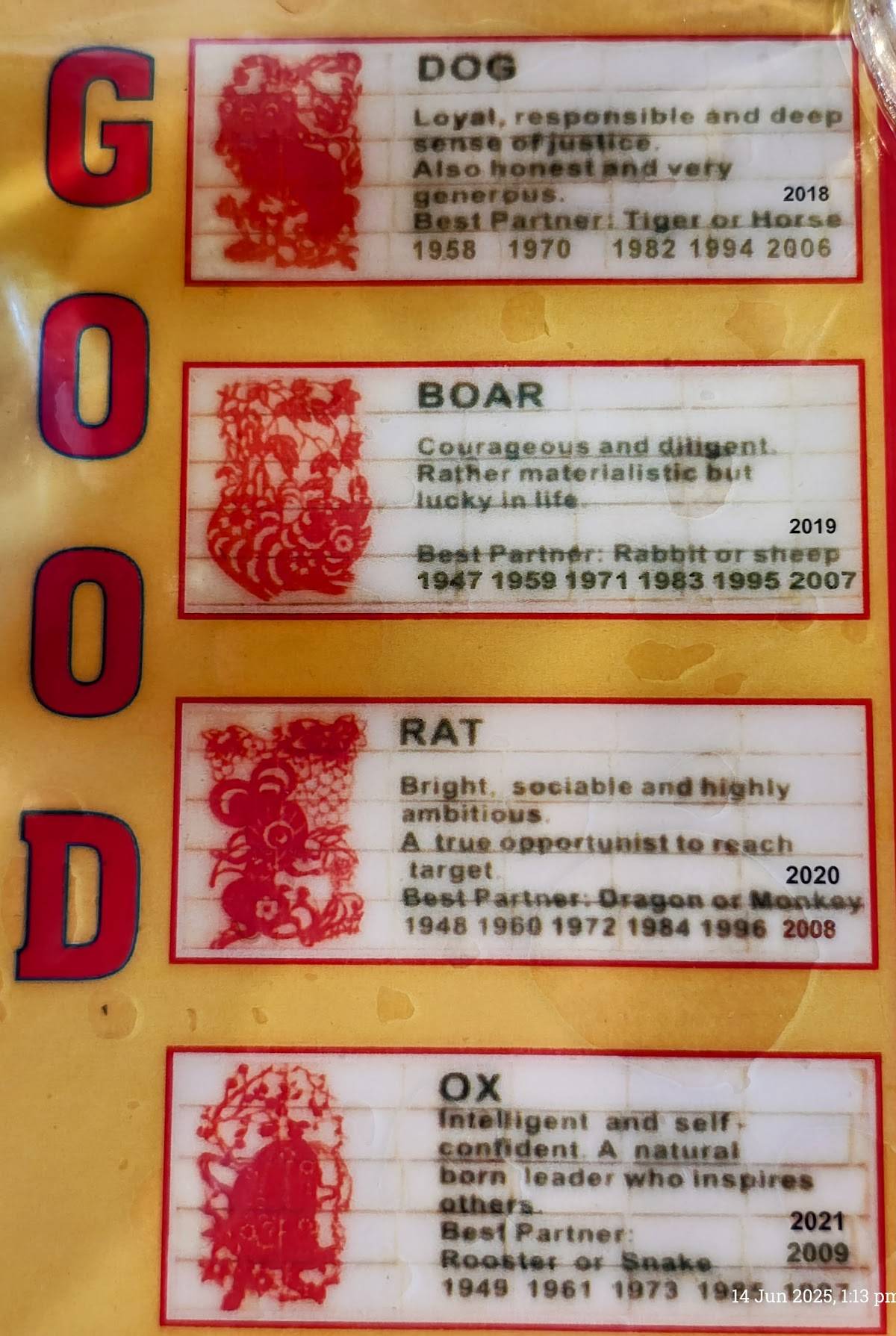 Chung fa Chinese Restaurant menu