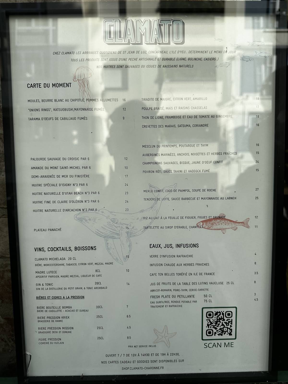 Menu de Clamato