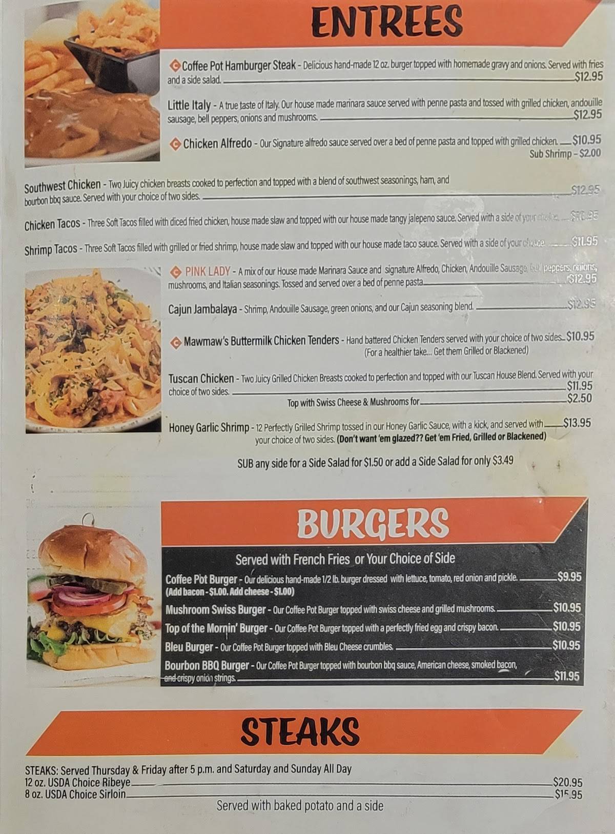 Menu at Downtowner Grill steakhouse, Lucedale