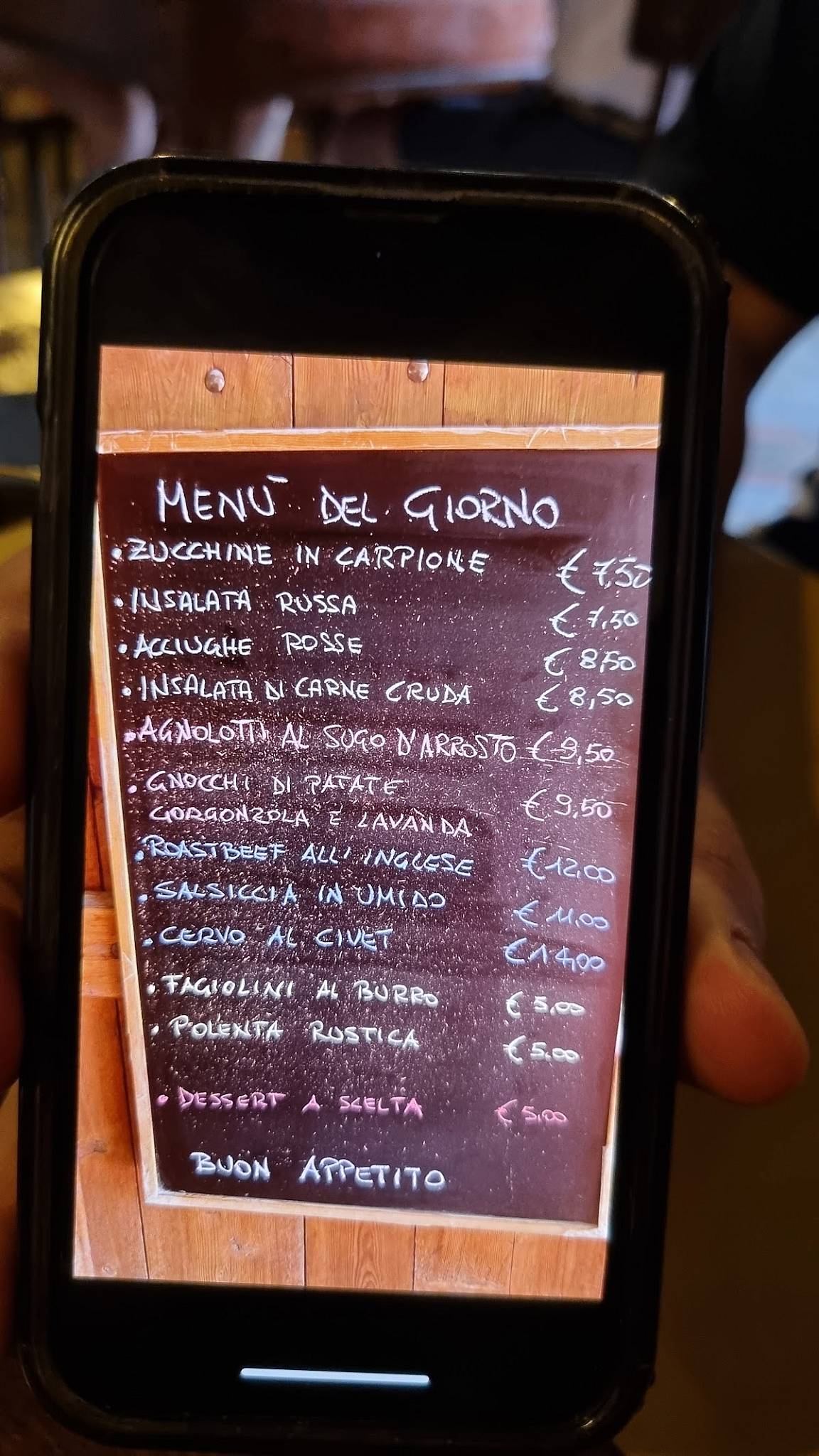 Menu di Come una Volta 