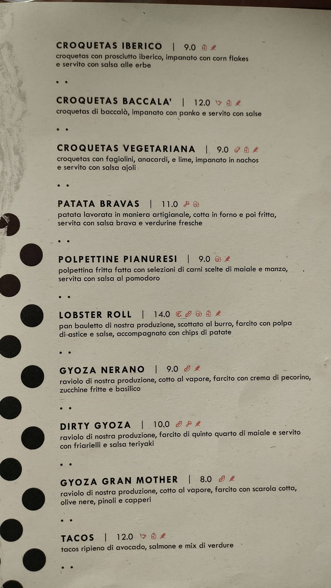 Menu di Confini 