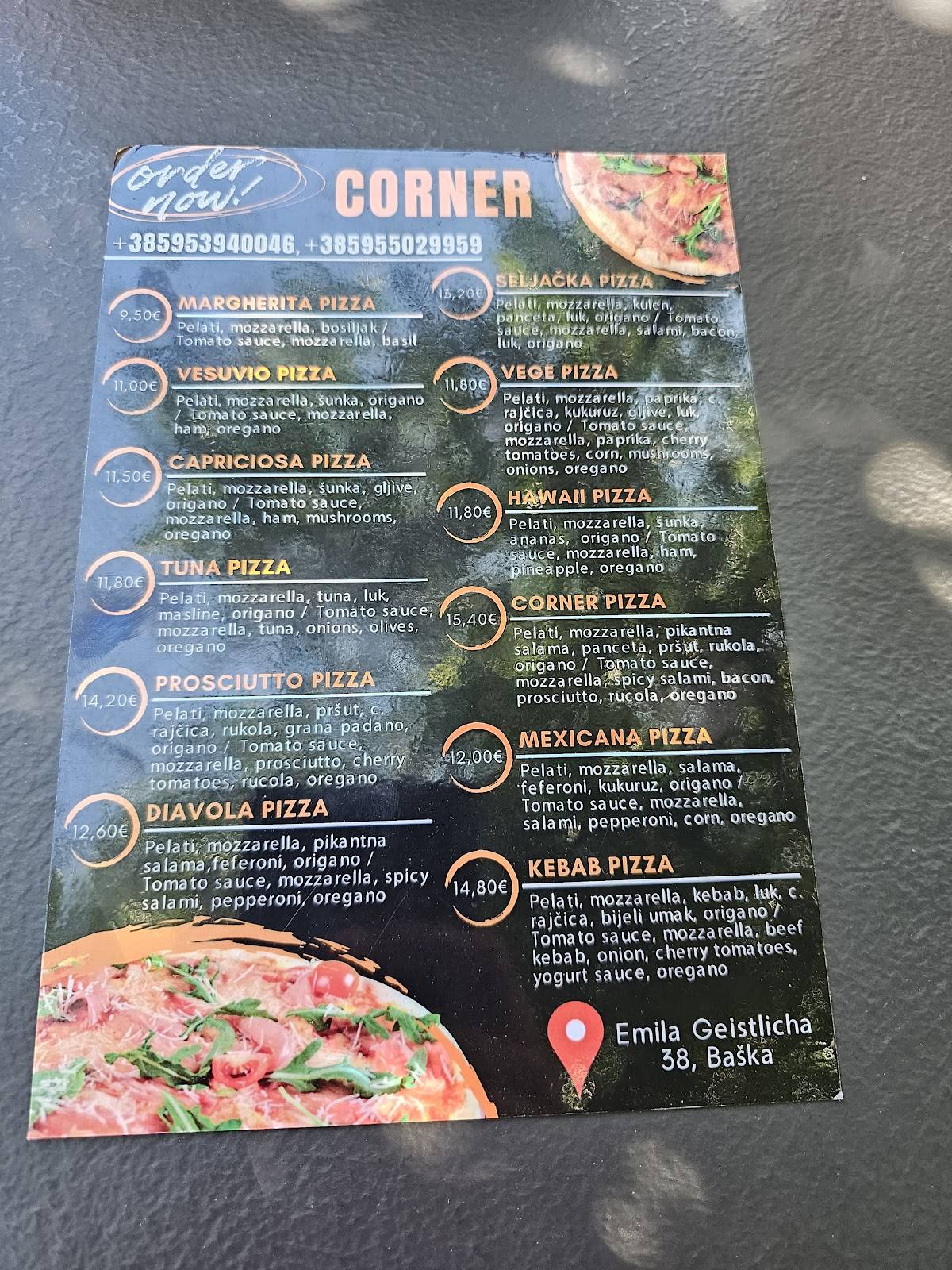 Menu di Corner Baška 