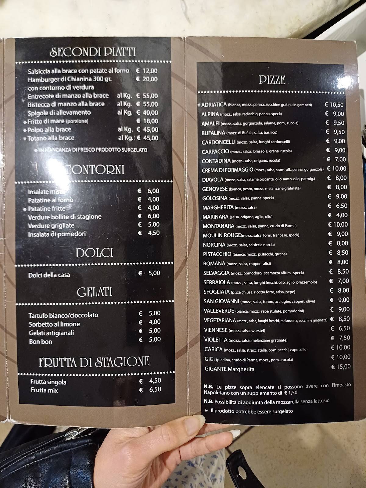 Menu di Da Gianni 
