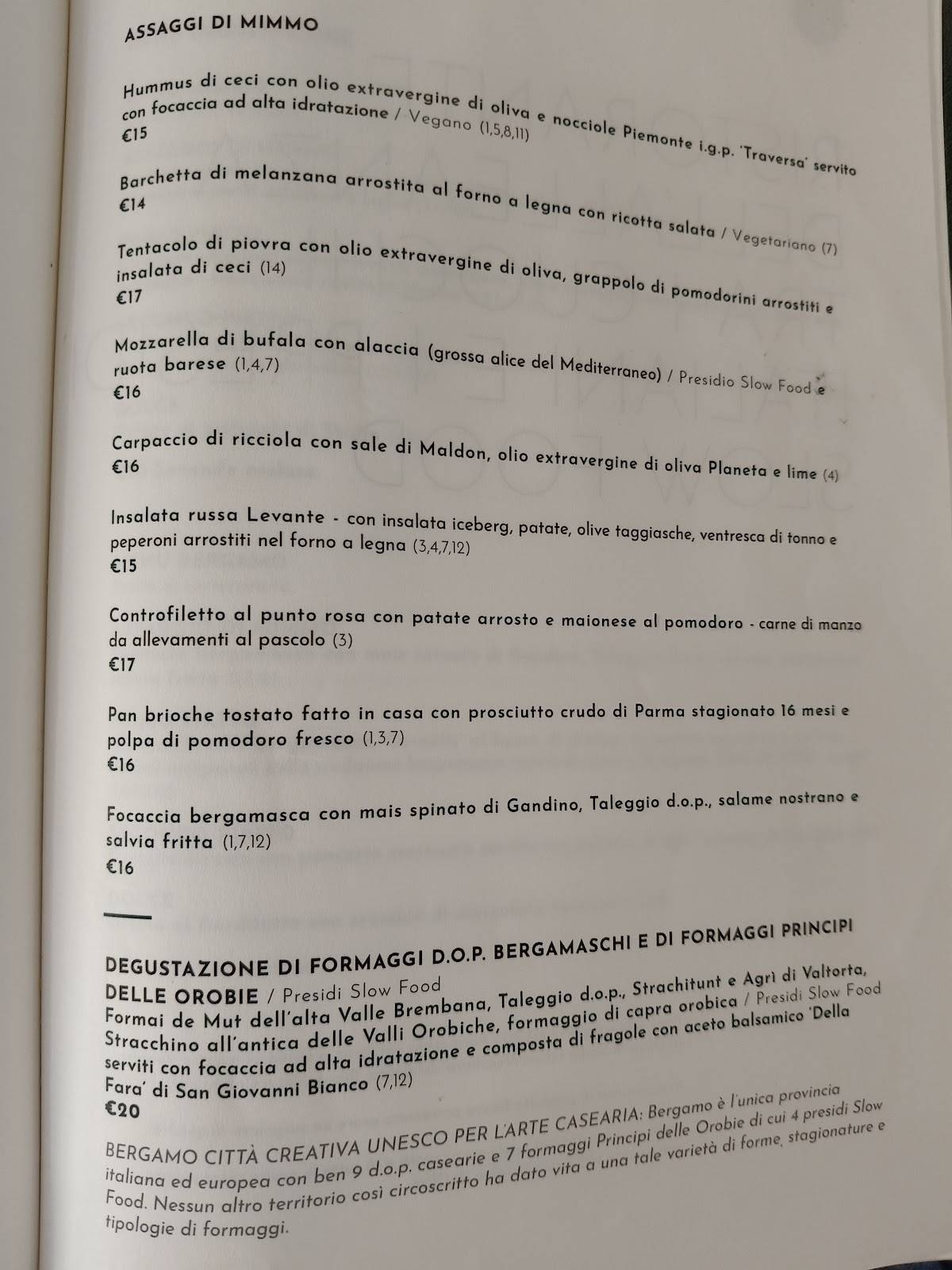 Menu di Ristorante Pizzeria da Mimmo 