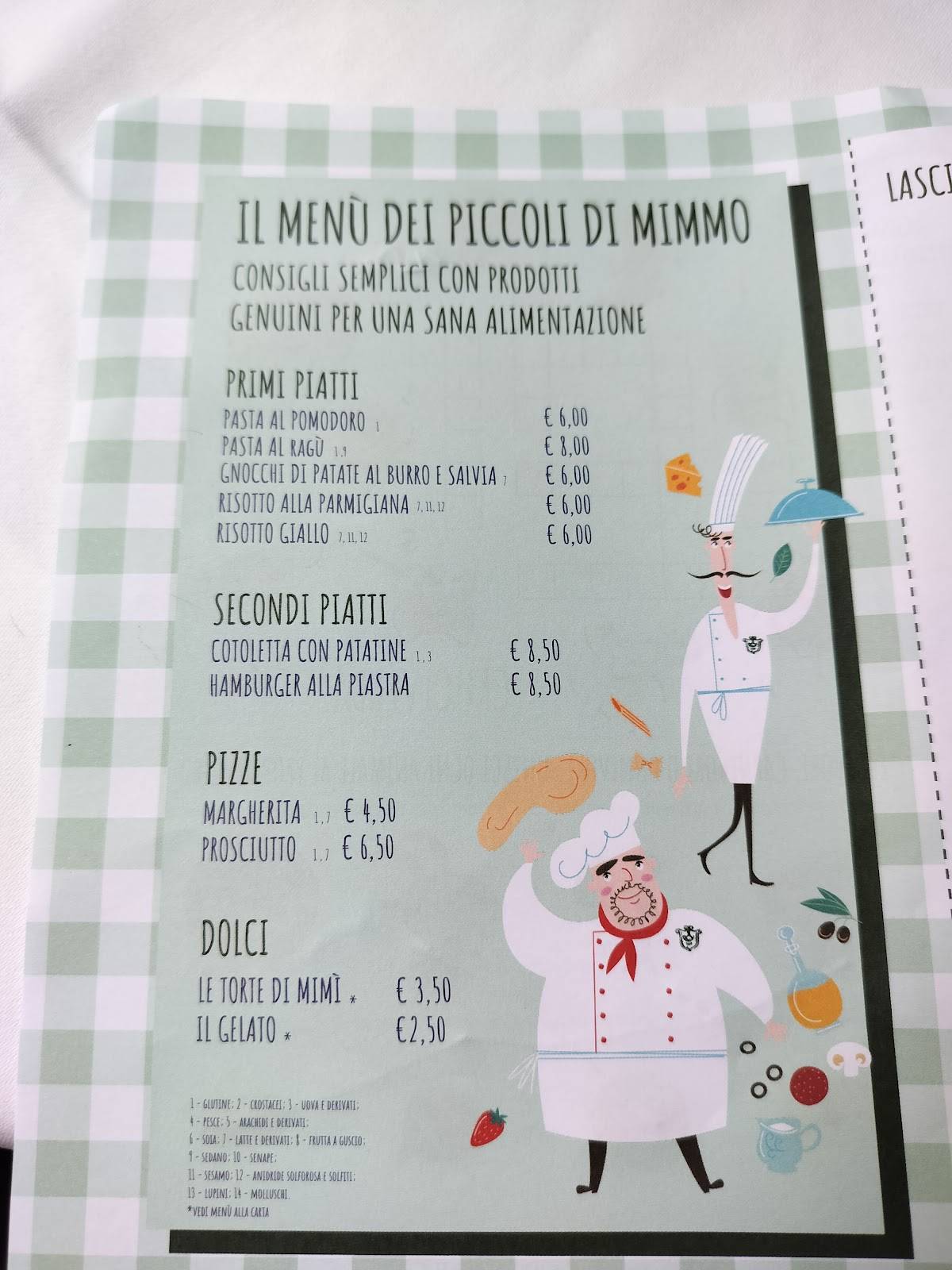 Menu di Ristorante Pizzeria da Mimmo 